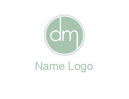 Letters dm inside circle logo