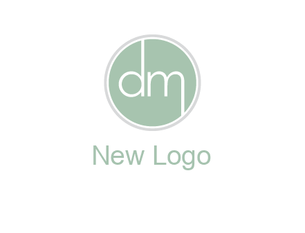 Letters dm inside circle logo