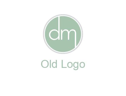 Letters dm inside circle logo
