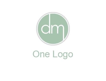 Letters dm inside circle logo