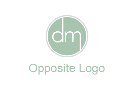 Letters dm inside circle logo
