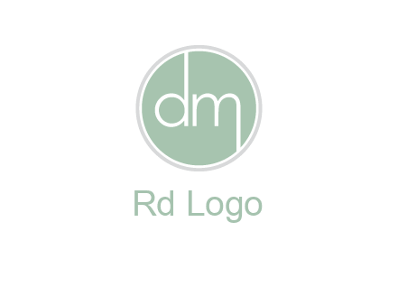 Letters dm inside circle logo