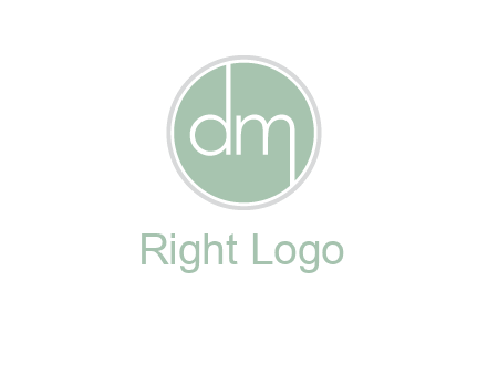 Letters dm inside circle logo