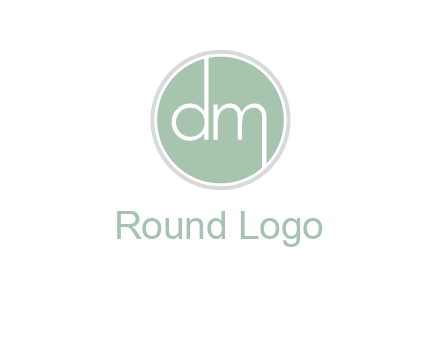 Letters dm inside circle logo