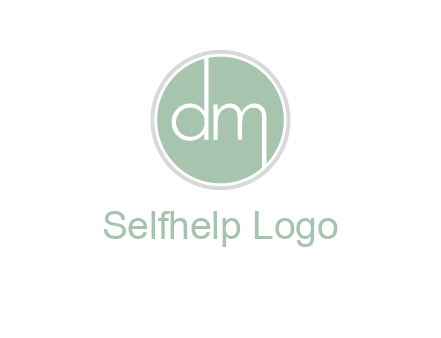 Letters dm inside circle logo