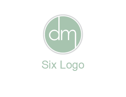 Letters dm inside circle logo