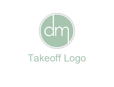 Letters dm inside circle logo