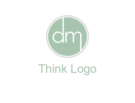 Letters dm inside circle logo