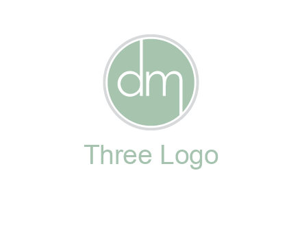 Letters dm inside circle logo
