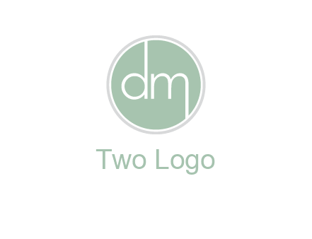 Letters dm inside circle logo