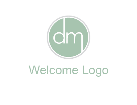 Letters dm inside circle logo