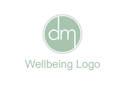 Letters dm inside circle logo