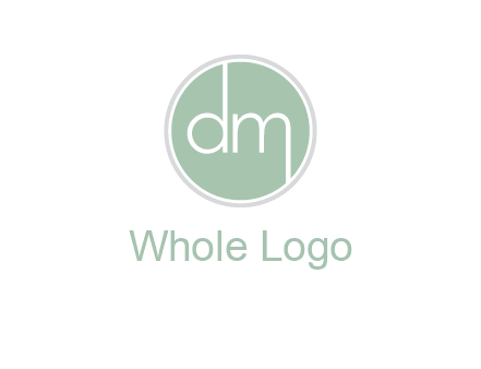 Letters dm inside circle logo