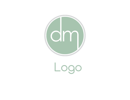 Letters dm inside circle logo