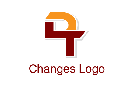 abstract letter D forming from letter T