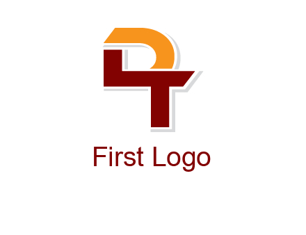 abstract letter D forming from letter T