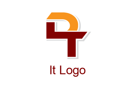abstract letter D forming from letter T