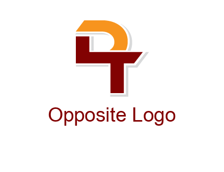 abstract letter D forming from letter T