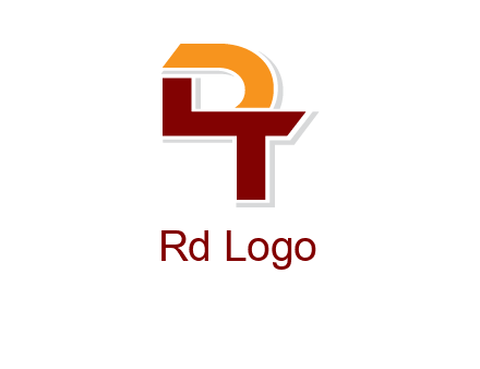 abstract letter D forming from letter T