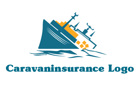 sinking ship with falling consignment insurance logo