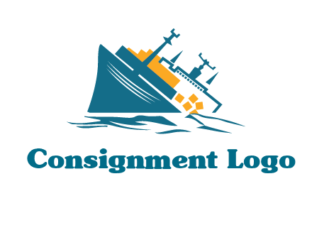 sinking ship with falling consignment insurance logo