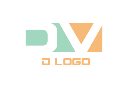 Letters DV are in a rectangle shape logo