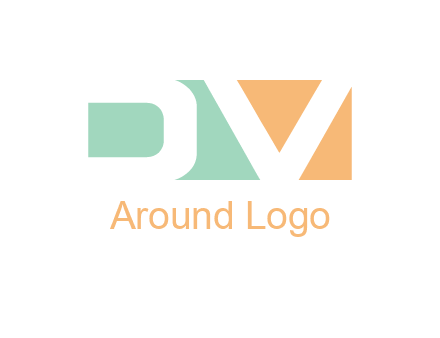 Letters DV are in a rectangle shape logo