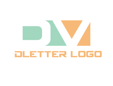 Letters DV are in a rectangle shape logo