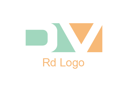 Letters DV are in a rectangle shape logo