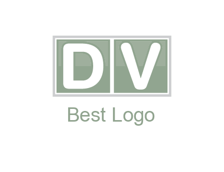 Letters DV are in two square box logo