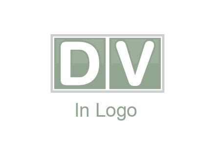 Letters DV are in two square box logo