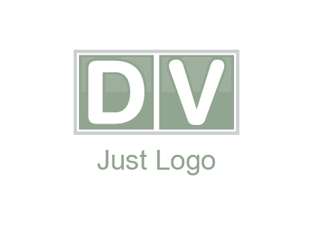 Letters DV are in two square box logo