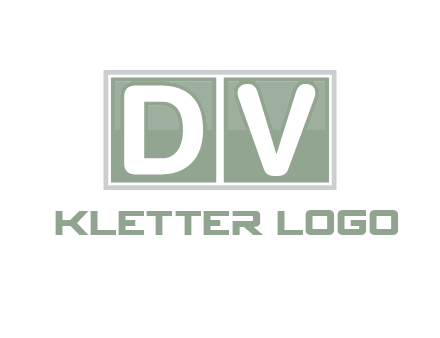 Letters DV are in two square box logo