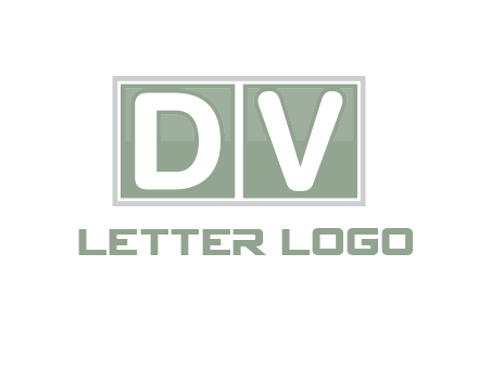 Letters DV are in two square box logo