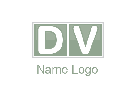 Letters DV are in two square box logo