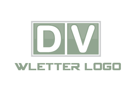 Letters DV are in two square box logo