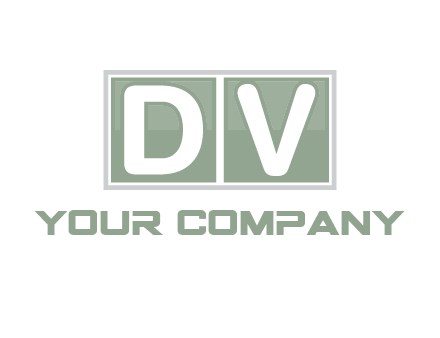 Letters DV are in two square box logo
