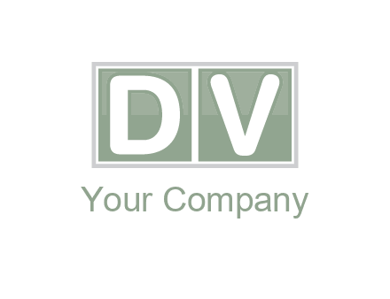 Letters DV are in two square box logo