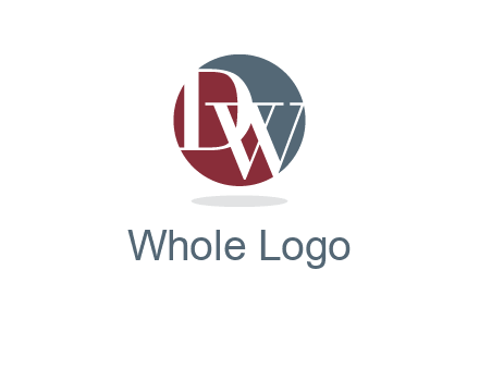 Letters DW are in a circle logo
