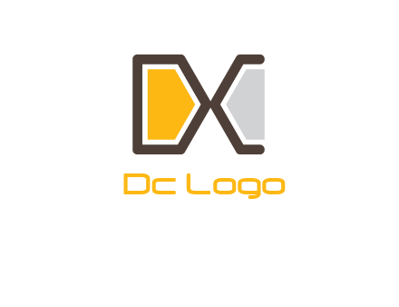 abstract letter D and letter C forming letter X