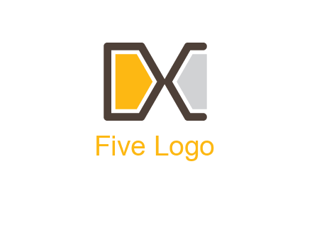 abstract letter D and letter C forming letter X
