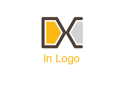 abstract letter D and letter C forming letter X