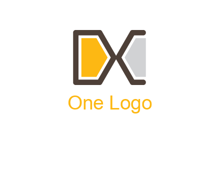 abstract letter D and letter C forming letter X