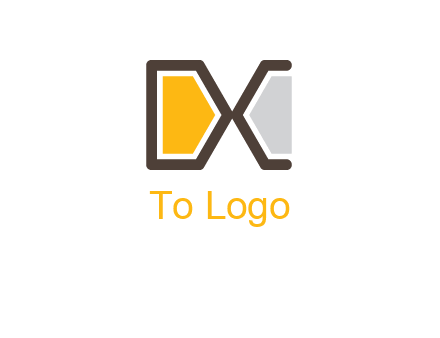 abstract letter D and letter C forming letter X