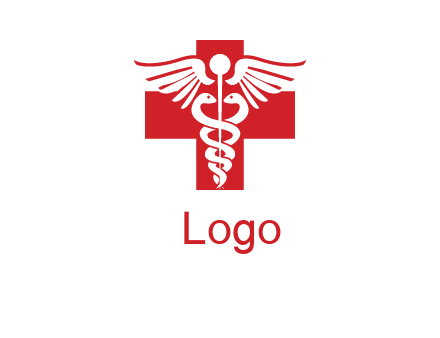 caduceus and cross medical logo