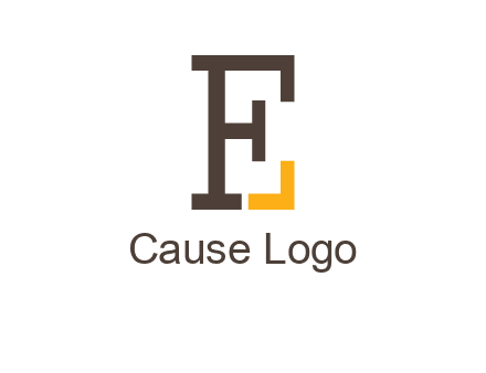 letter F forming letter E