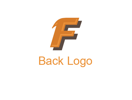letter F with drop shadow