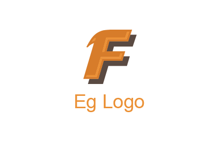 letter F with drop shadow