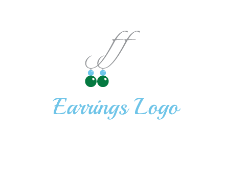 Letters FF ear rings icon