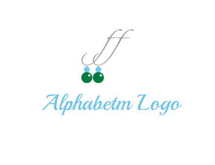 Letters FF ear rings icon